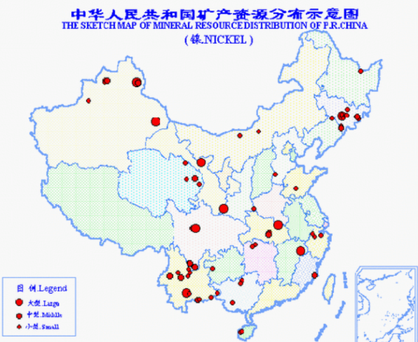 我国镍矿分布图