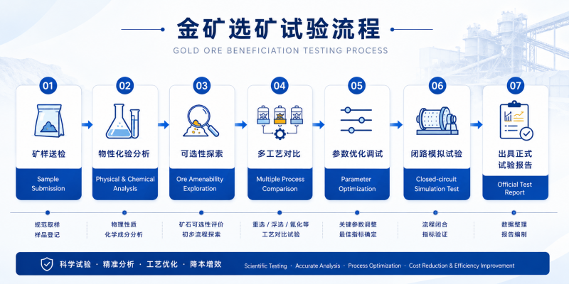 金矿选矿试验流程图